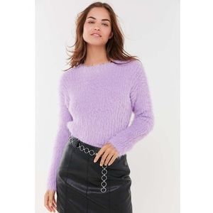 UO Fuzzy Eyelash Boatneck Sweater